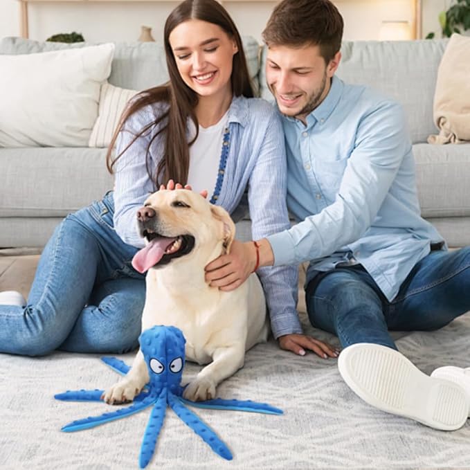 Octopus Dog Toys, No Stuffing Crinkle Dog Toys for Aggressive Chewers, Durable Interactive Chew Toys for Small, Medium and Large Dogs Training and Reduce Boredom (2PCS-B)