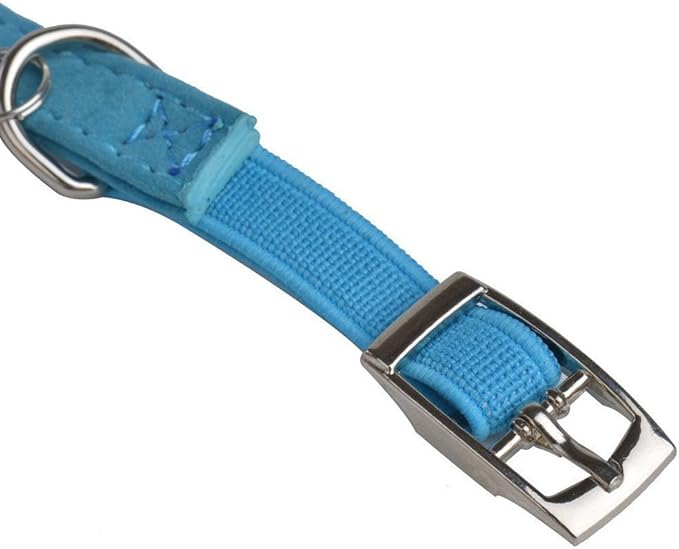 CHUKCHI Soft Velvet Safe Cat Adjustable Collar Bling Diamante with Bells,11 inch for Small Dogs and Cats (Blue)