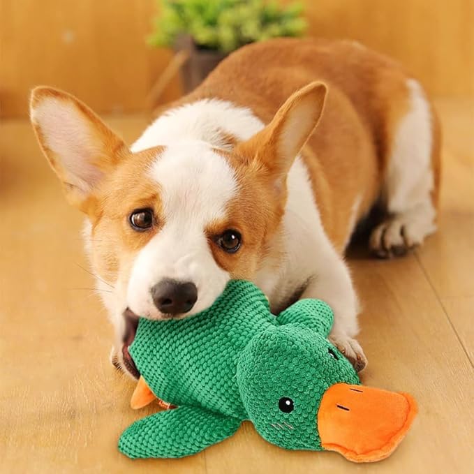 2025 Upgraded Dog Toys, New Durable Calming Duck Toys, Dog Toys for Aggressive Chewers with Soft Squeaker, Fun for Indoor Puppies and Senior Pups (Pink, L-11.4 * 13.5in)