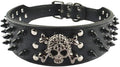 Serijoars Spiked Studded Dog Collar, PU Leather Dog Collar, Adjustable Pet Collars for Medium or Large Breed Pet (M, Black2)