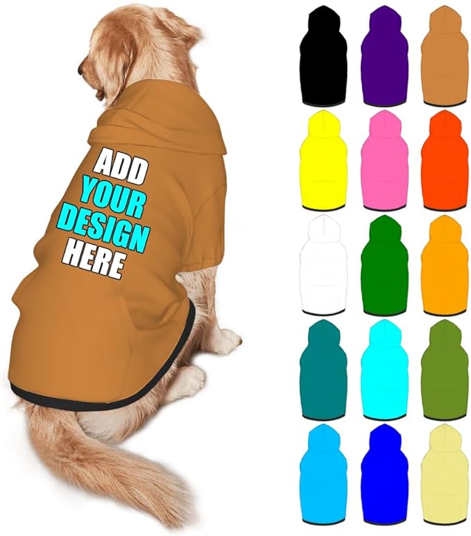 Custom Dog Hoodie Personalized Photo Text Logo Name Dog Clothes, Soft & Warm for Puppy Sweatshirt Hooded for Small Medium Large Dogs Girl/Boy Cats/Kitten, Peru, XXL