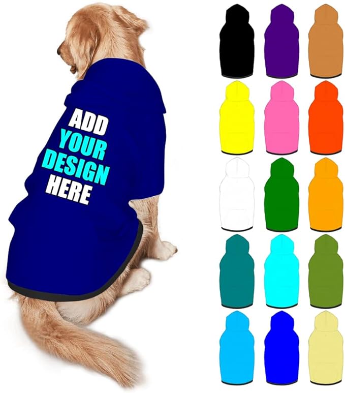 Custom Dog Clothes with Photo Name Logo Personalized Dog Sweaters for Small Medium Large Dogs Breathable Warm, Navy, XL