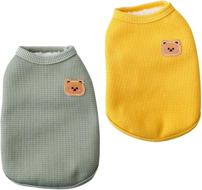 Fleece Cotton Dog Shirt - Winter Warm, Lightweight, Soft, Breathable, Stretchy Sleeveless Vest for Medium & Small Dogs