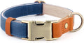 Plutus Pet Genuine Leather & Hemp Dog Collar – Adjustable Heavy Duty Pet Collar with Quick Release Metal Buckle, Soft & Stylish for Puppy and Small, Medium, Large Dogs (Royal Blue, S)