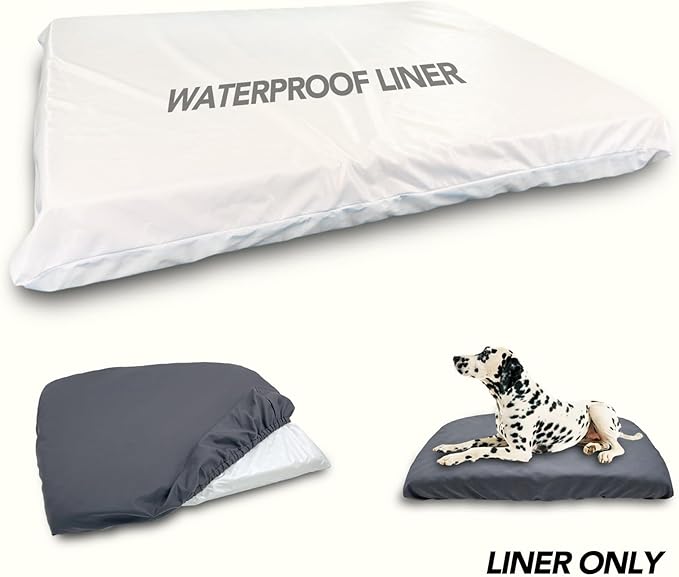 Waterproof Dog Bed Liner, Washable Replacement Cover Reusable Pet Pee Water Resistant Proof with Zipper, Liner Only 54x44 inch