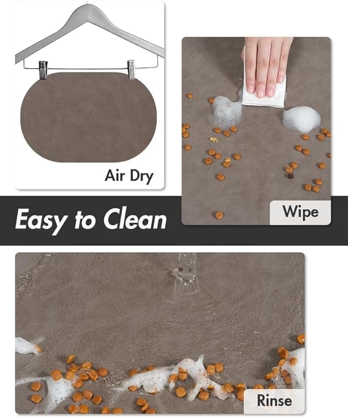 Absorbent Dog Food Mat-Cat Mat for Food and Water Bowl, Quick Dry Pet Food Mat, No Stains Dog Feeding mat, Pet Accessories Pet Supplies Mat-Cat Water Bowl Mat for Messy Drinkers