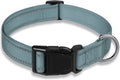 Reflective Dog Collar with Buckle Adjustable Safety Nylon Collars for Small Medium Large Dogs, Grey L
