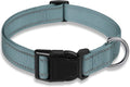 Reflective Dog Collar with Buckle Adjustable Safety Nylon Collars for Small Medium Large Dogs, Grey M