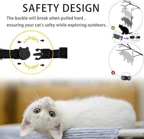 Airtag Cat Collar Breakaway, Safety Kitten Collar with Apple Airtag Holder,Cute GPS Cat Collar with Bell, Lightweigh Tracker Cat Collars for Girl Boy Cats, Kittens and Puppies