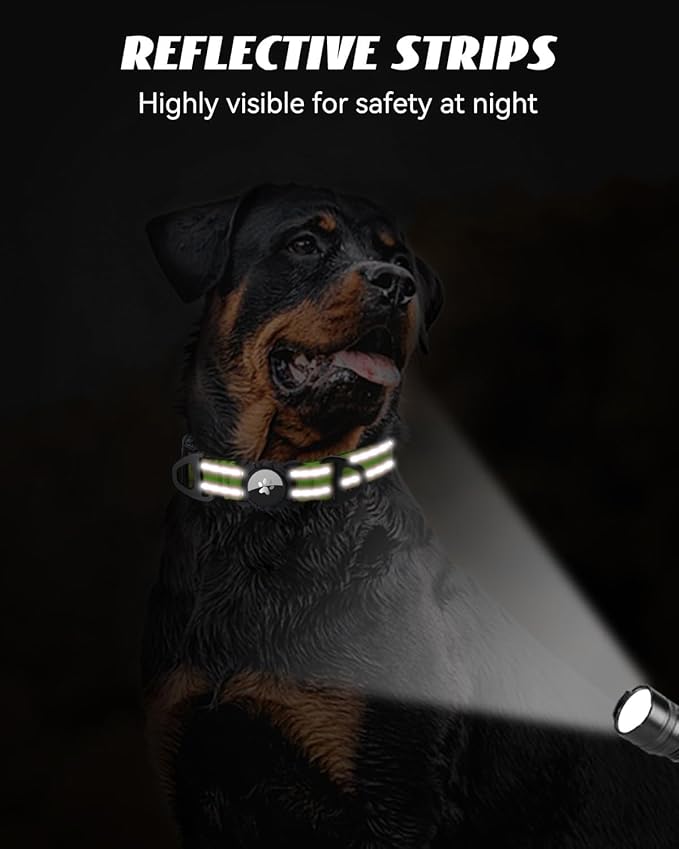 Joytale Airtag Dog Collar, Reflective Pet Collar with Waterproof AirTag Holder, Dual D-Rings, Soft Padded Adjustable for Extra Small and Puppy Dogs, Green, XS