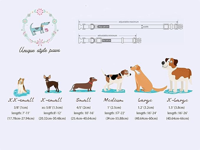 Unique style paws Dog Collar Metal Buckle Pizza Collar Gift Durable Cute Collar for Small Medium Large Boys Girls Dogs