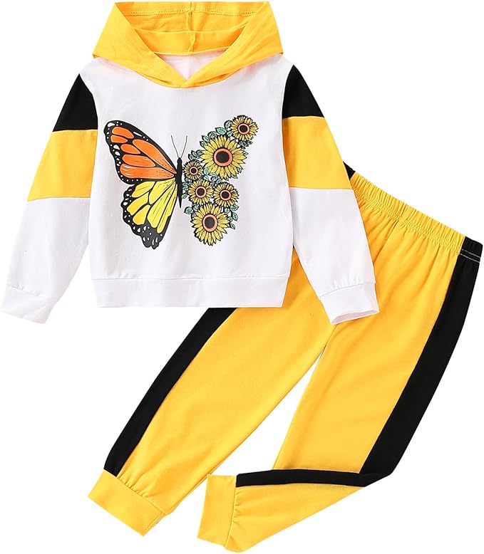 Toddler Baby Girls Clothes Long-sleeve Tie Dye Hoodie Sweatshirt Pants Hooded Outfit Set