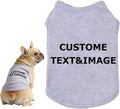 Custom Dog Shirt,Personalized Pet Apparel with Name Text Photo Image,Lightweight Breathable Puppy Kitten Cotton Vest for Small Medium Large Dogs Cats,Puppy Gift (Gray, 7X-Large)