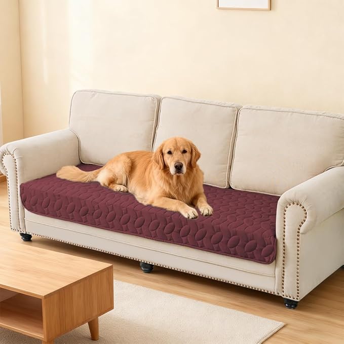 Ameritex Pet Bed Cover Dog Bed Blanket for Sofa and Furniture Waterproof New Pattern Design (30x70 Inch, Burgundy)
