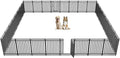 Dog Playpen Dog Fence Outdoor for Yard 47" H with 32 Panels Sturdy Portable Puppy Playpen for Indoor Outdoor RV Camping Use - Black Silver