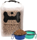 ANVS Silicone Pet Food Storage Bag,40-Cup Dog Food Travel Bag with 2PCS Collapsible Bowls, Perfect for Camping Trip, Dog Boarding, Weekend Getaways and Travel