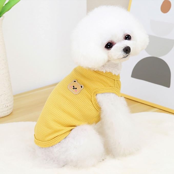Fleece Cotton Dog Shirt Winter Warm Lightweight Pet T-Shirts Soft Breathable Stretchy Cats Dogs Tee Shirt Sleeveless Vest Dog Apparel for Medium Small Dog Clothes
