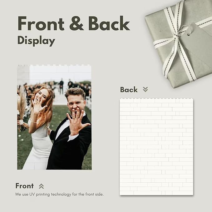 NAZENTI Personalised Ultrasound Building Blocks gifts for Husband, New Dad, Baby Scan Photo Building Block gifts for Christmas Fathers Day Valentine, Custom Puzzle Decor for Family