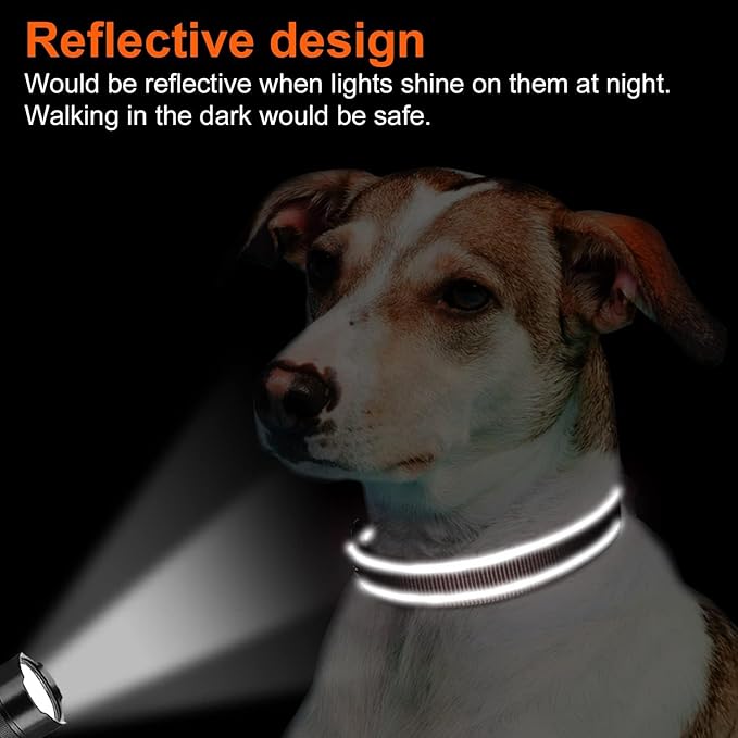 Joytale Reflective Dog Collar, Soft Neoprene Padded, Metal D-Ring, Nylon Pet Collar Adjustable for Puppy and Small Dogs, Brown, XSmall
