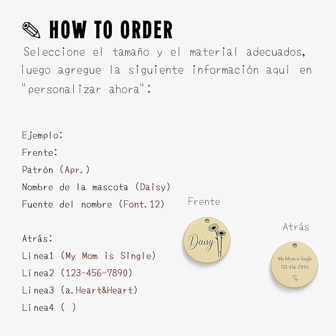 Cats Dogs ID Tags Personalized Engraving Birth Flowers Pattern for Custom Pets Collar Accessories Shiny Brass Copper Extra Small Round Name Plate