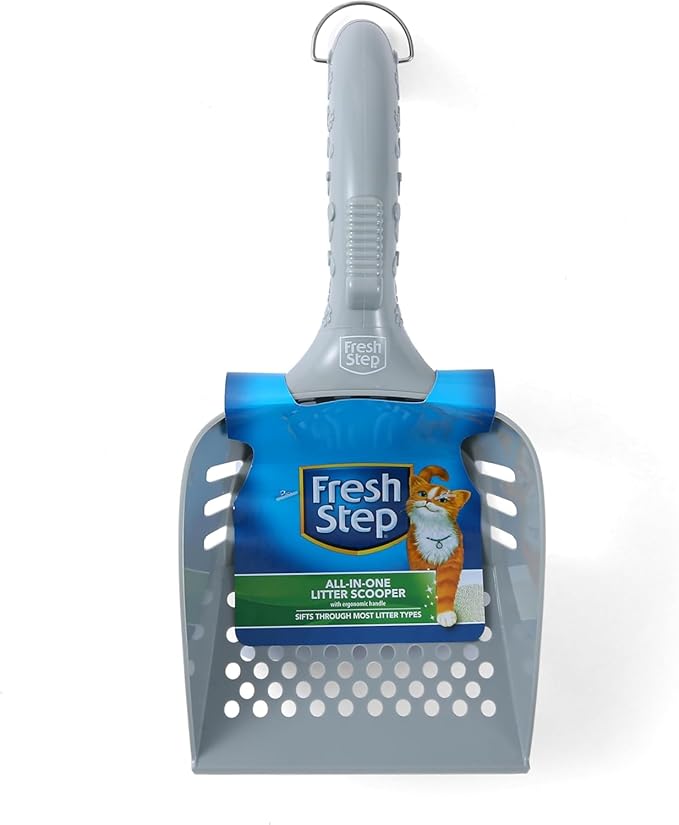 Fresh Step All in One Litter Scoop - Fast and Easy to Use Cat Litter Scooper with Deep Shovel and Ergonomic Handle Grip - 2 Pack