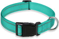 Reflective Dog Collar with Buckle Adjustable Safety Nylon Collars for Small Medium Large Dogs, Teal XXS