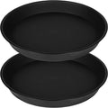 2 Pack of 18 19 inch Plant Saucer (16.6 Inch Base), 2.7" Depth Tray, Large Deep Garden Plastic Flower Trays for Indoors Outdoor, Tray for Planter 15-19" (19", Black)