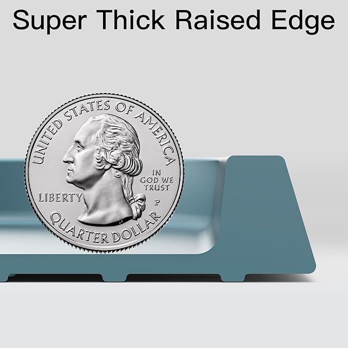 Pet Feeding Mat [Warped Resistant Raised Edge], Water-Proof Silicone Placement for Food Water Bowls, Anti-Slip Base Protect Floor, BPA-Free&Dishwasher-Safe [28.5x16.5inch XL, Blue]