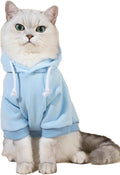 QWINEE Basic Dog Hoodie Sweatshirt Puppy Sweater Warm Cat Costumes Pet Clothes for Chihuahua Puppy Kitten Small Medium Dogs Light Blue X-Small