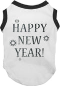 Petitebella Bling Happy New Year Puppy Dog Shirt (White/Black, XX-Large)