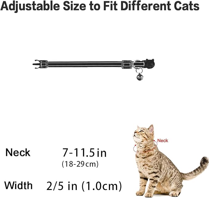 Cat Collar Breakaway with Bells,3 Pack Safety Adjustable Pet Collars,Ideal for Girl Boy Kittens. (Pink Green Yellow Star)