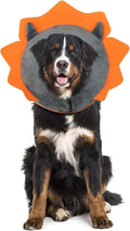 IEUUMLER Inflatable Recovery Dog Collar, Protective Donut Cone, Adjustable Soft Collar for Dog and Cat After Surgery Prevent from Biting & Scratching EU002 - Grey Demon XL