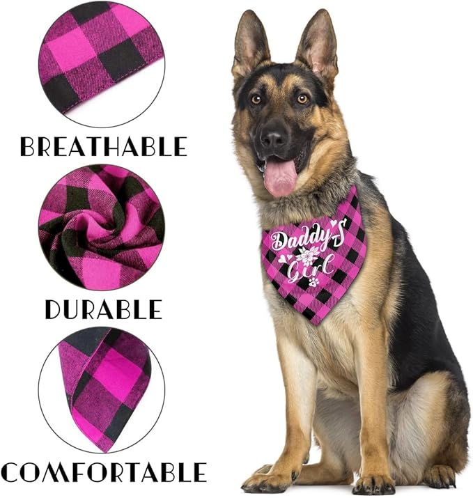 Dog Bandana, My Dad is My Hero, Dogs Scarf Classical Printing, Dogs Scarf Accessories, Doggy Kerchief Pet Kerchief, Christmas Birthday Thanksgiving Doggy Gift D01