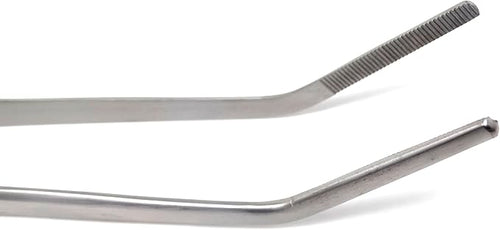 A2Z-Aquascaping Maintenance Tools Accessories,Anti-Rust Stainless Steel Tweezers Scissors Spatula for Aquarium Tank Clean, Fish Tank, Bonsai, Algae Scrapers (12" Serrated Tweezers - Angled)