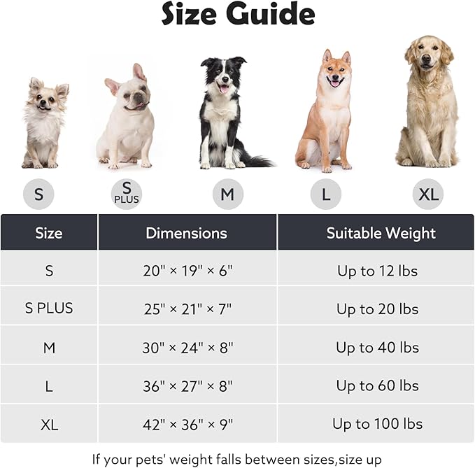 JOEJOY Large Dog Beds Large Sized Dog, Washable Orthopedic Premium Soft Corduroy Fleece Pet Bed with Removable Zipper Cover, Cute Calming Puppy Bed with Non Skid Bottom
