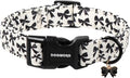 DOGWONG Cute Dog Collar, Black Bow Pattern Dog Collar, Girl Female Dog Collars with Strong Plastic Buckle for Small Dogs,XS