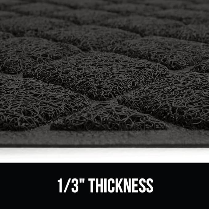 GORILLA GRIP Cat Litter Box Mat, 35x23 2 Pack, Water Resistant, US Designed Kitty Litter Trapping Mats, Easy to Clean Scatter Control, Less Mess and Clean Floors, Kitten Supplies for Indoor Cats Black