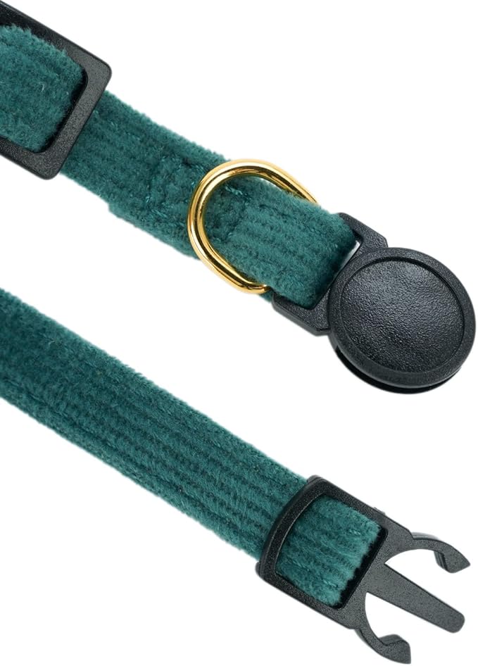 Cotton Breakaway Cat Collar with Bow Tie and Bell, Adjustable Cute Soft Corduroy Kitten Collars for Girl and Boy Cats