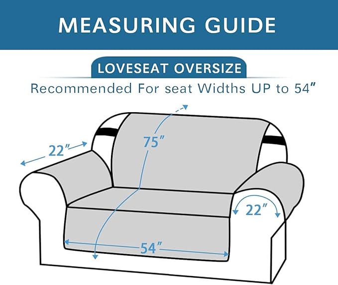 H.VERSAILTEX Reversible Loveseat Cover Furniture Protector Anti-Slip Water Resistant 2" Elastic Straps Couch Covers Pets Fit Sitting Width Up to 54"(Oversized Loveseat: 75" x 98", Dark Teal/Beige)