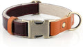 Plutus Pet Genuine Leather & Hemp Dog Collar – Adjustable Heavy Duty Pet Collar with Quick Release Metal Buckle, Soft & Stylish for Puppy and Small, Medium, Large Dogs (Copper Brown, S)