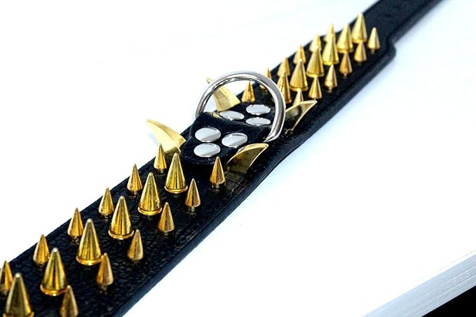 Serijoars Spiked Studded Dog Collar, PU Leather Dog Collar, Adjustable Pet Collars for Medium or Large Breed Pet (S, Black4)