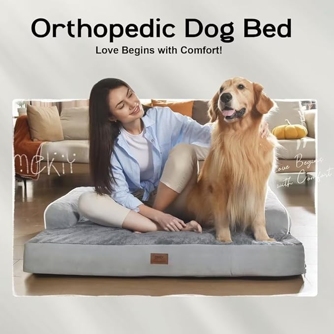 Small Dog Bed Orthopedic Washable Cat Bed Memory Foam Small Couch Sofa Indoor Comfy Pet Beds with Waterproof Removable Cover & Non-Slip Bottom