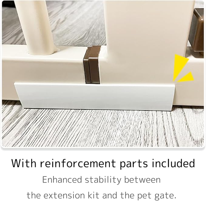 Lumizone Extra Tall Cat Gate Extension Kit 61.02" High Pressure Mounted 16.73" Extra Wide 1.37" Gap No Drilling Tall Pet Gate for Dogs (Cream, 61.02" H x 16.73" W, Extension)
