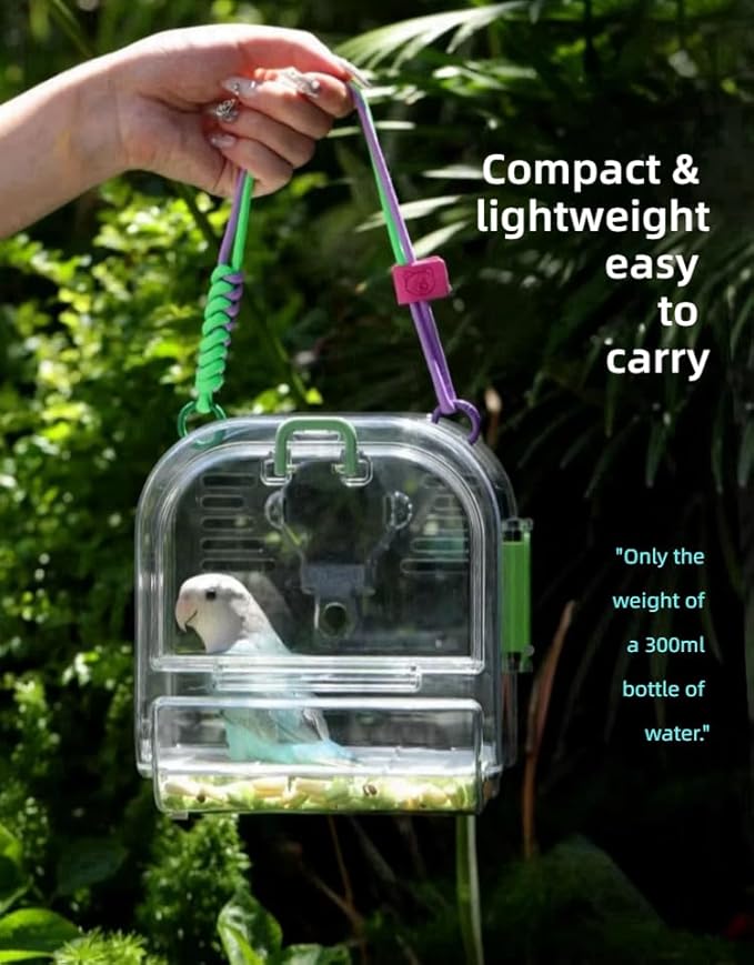 Portable Plastic Bird Cages Lightweight Waterproof Ventilated Travel Bird Cage for Pets Ideal for Outdoor Use Easy to Carry Bird Carrier Perfect for Small Birds and Budgies (Purple)