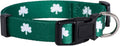 Native Pup St Patricks Dog Collar- Saint Patrick Green Shamrock Pet Collars- St. Patrick’s Lucky Irish- Cute Boy Girl Puppy Gift- Adjustable for Small, Medium, Large Breeds (Shamrock, Medium)