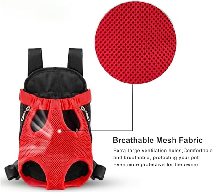 Dog Carrier Backpack, Adjustable Puppy Front Carrier Backpack, Ventilated Dog Chest Carrier for Hiking Camping Travel, Sling Bag for Small Medium Dog Cat Rabbit Puppies, Suit 13-15 lbs (Black, XL)