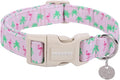 DOGWONG Cotton Dog Collar - Soft Natural Fabric Spring Summer Wedding Puppy Necklace for Small Medium Large Dogs