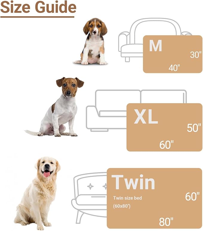 Waterproof Dog Blanket for Large Dogs - Reversible Washable Pet Blanket, Soft Sherpa Fleece Furniture Protector, Cat Throw Bed Couch, Grey,50"x60"