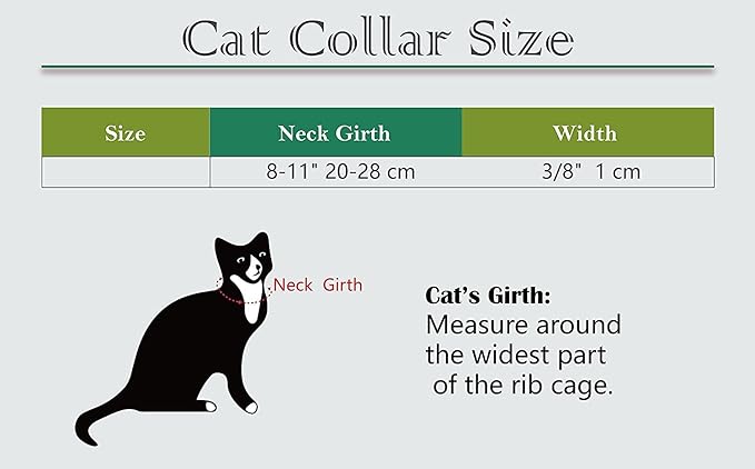 CHUKCHI Pink Soft Velvet Safe Cat Adjustable Collar with Crystal Heart Charm and Bells 8-11 Inches (Red)