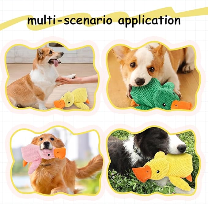 2025 Upgraded Dog Toys, New Durable Calming Duck Toys, Dog Toys for Aggressive Chewers with Soft Squeaker, Fun for Indoor Puppies and Senior Pups (3 Pcs, L-11.4 * 13.5in)
